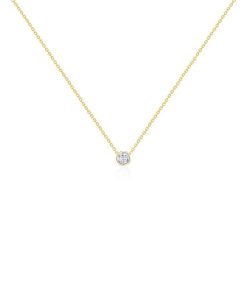 Joyas Nicols Colgantes | Collar Diamante Sharon 0.10-0.50Ct Solitario Oro Amarillo