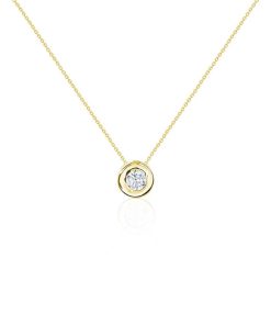 Joyas Nicols Colgantes | Collar Diamante Lady 0.10-0.50Ct Solitario Oro Amarillo