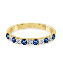 Joyas Nicols | Anillo Diamantes Zafiros Azalea Oro Amarillo