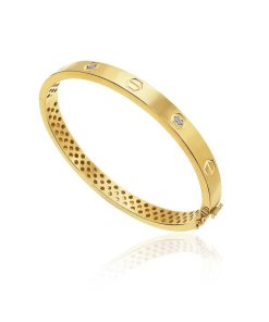 Joyas Nicols Pulseras | Brazalete De Oro Tornillos Y Diamantes Armon A 6Mm