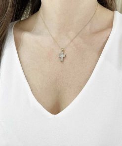 Joyas Nicols Medallas Y Cruces | Cruz Diamantes Doble Catholic Sign