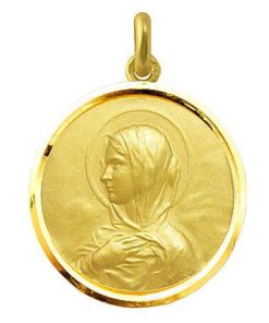 Joyas Nicols Medallas Y Cruces | Medalla Virgen Mar A Manto Oro 18Kt Bisel