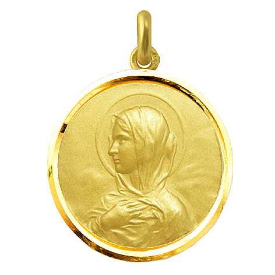 Joyas Nicols Medallas Y Cruces | Medalla Virgen Mar A Manto Oro 18Kt Bisel