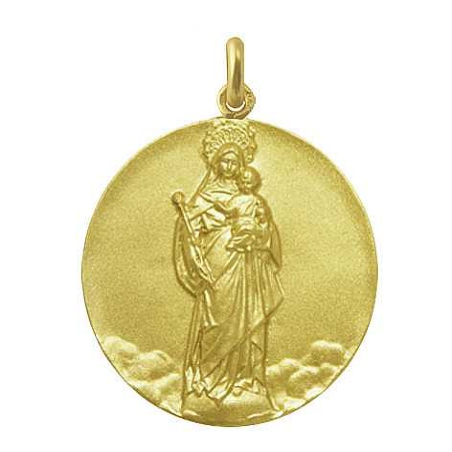 Joyas Nicols Medallas Y Cruces | Medalla Virgen Blanca O Santa Mar A La Blanca Oro 18Kt