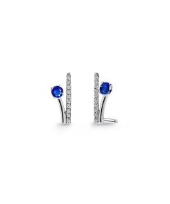 Joyas Nicols | Pendientes Trepadores Rama Diamantes Y Zafiros 0.40