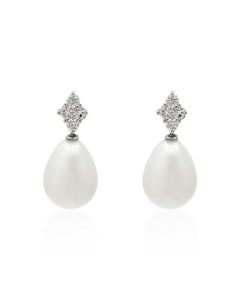 Joyas Nicols | Pendientes Diamantes Y Perlas Rombo