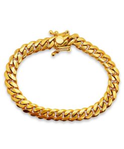 Joyas Nicols Pulseras De Hombre | Pulsera Cubana 20Cm Oro Amarillo Maciza 18Kt 7Mm