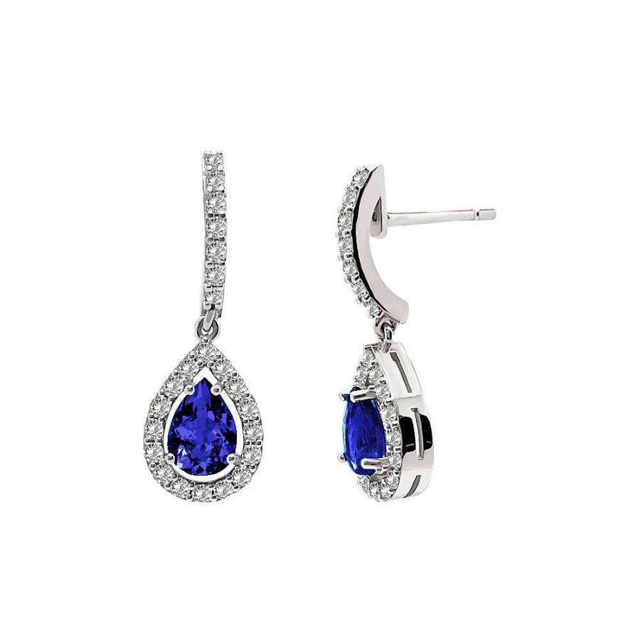 Joyas Nicols | Pendientes Zafiro Sunset Drop 1.30Ct Oro Blanco