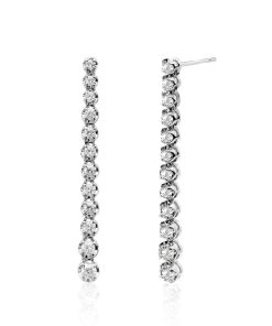 Joyas Nicols | Pendientes Diamantes Largos 1.30Ct Riviere Oro Blanco