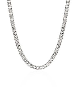 Joyas Nicols Colgantes | Cadena Cubana 60Cm Plata De Ley Maciza 925