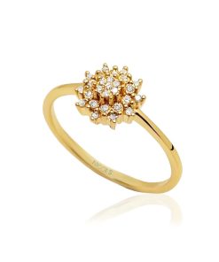 Joyas Nicols | Anillo Vintage Oro Y Diamantes Snow Flower