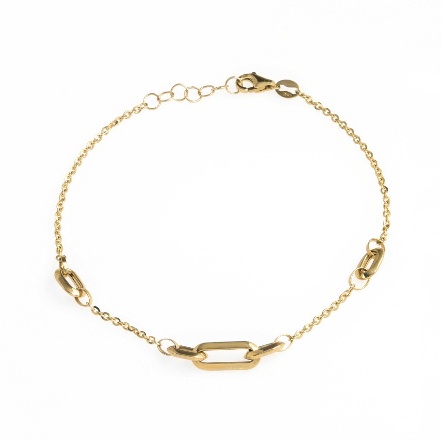 Joyas Nicols Pulseras | Pulsera Oro Rect Ngulos Amor Libre