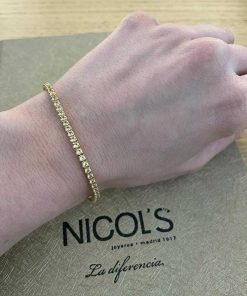 Joyas Nicols Pulseras | Pulsera Zafiros Amarillo 3.80Ct Oro Rosa Rainbow