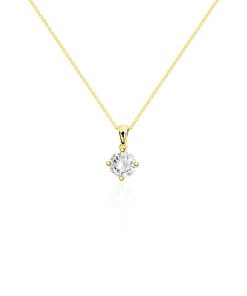 Joyas Nicols Colgantes | Collar Diamante Jackie Twisted 0.55-1.00Ct Solitario Oro Amarillo