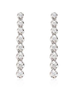 Joyas Nicols | Pendientes Diamantes Largos 0.55Ct Riviere Oro Blanco