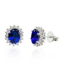 Joyas Nicols | Pendientes Zafiro Orla Dalia 1.90