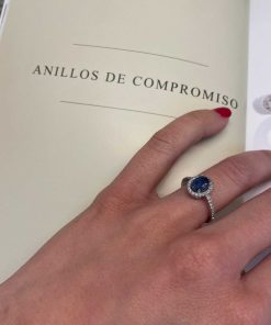 Joyas Nicols Anillos Compromiso Aniversario | Anillo Zafiro Orla Dalia 0.98