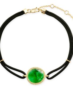 Joyas Nicols Pulseras | Pulsera Granate Verde Y Diamantes New Wave