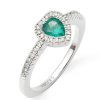 Joyas Nicols Anillos De Compromiso Coraz N | Anillo Esmeralda Y Diamantes Corazon Heart Diamond Color