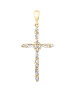 Joyas Nicols Medallas Y Cruces | Cruz Oro Amarillo Y Diamantes Latin Catholic Sign