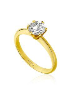 Joyas Nicols Anillos De Compromiso Solitario | Anillo Compromiso Charlotte Oro Amarillo (18Kt) Con Diamante 0.91Ct