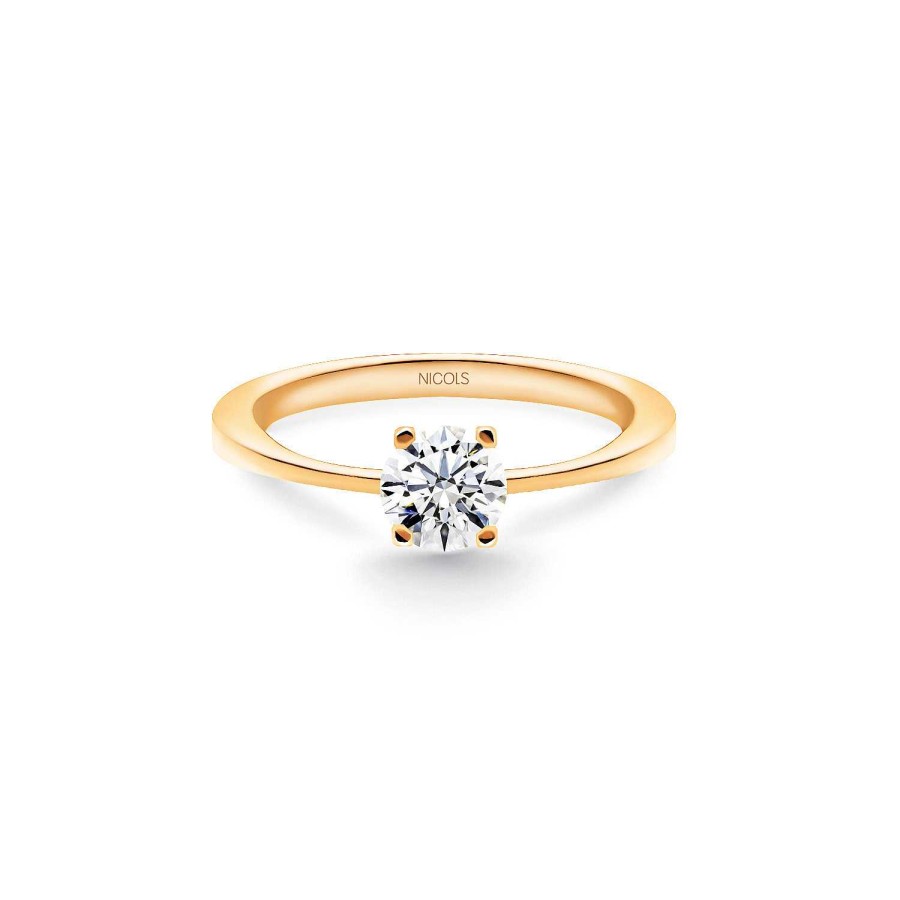 Joyas Nicols Anillos De Compromiso Solitario | Anillo Compromiso Katherine Oro Rosa (18Kt) Con Diamante 0.10-0.50Ct