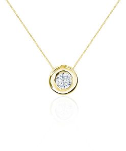 Joyas Nicols Colgantes | Collar Diamante Lady 0.55-1.00Ct Solitario Oro Amarillo