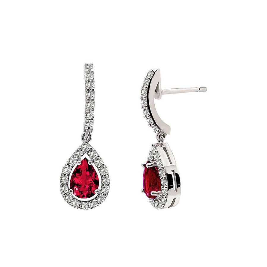 Joyas Nicols | Pendientes Rubi Sunset Drop 1.30Ct Oro Blanco