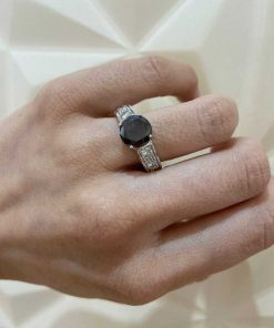 Joyas Nicols Anillos Compromiso Aniversario | Anillo Diamante Negro Amelie