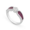 Joyas Nicols Anillos De Compromiso Rojo | Anillo Diamantes Rub Es Love Female