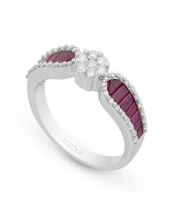 Joyas Nicols Anillos De Compromiso Rojo | Anillo Diamantes Rub Es Love Female