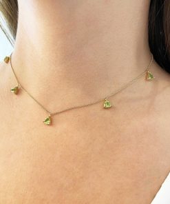 Joyas Nicols Colgantes | Collar Colgantes Piedras Peridoto Verde Trillon