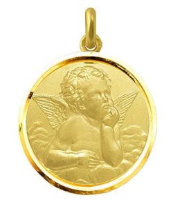 Joyas Nicols Medallas Y Cruces | Medalla Ngel Seraf N Oro 18Kt Bisel