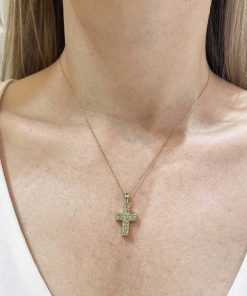 Joyas Nicols Medallas Y Cruces | Cruz Peridotos Doble Catholic Sign