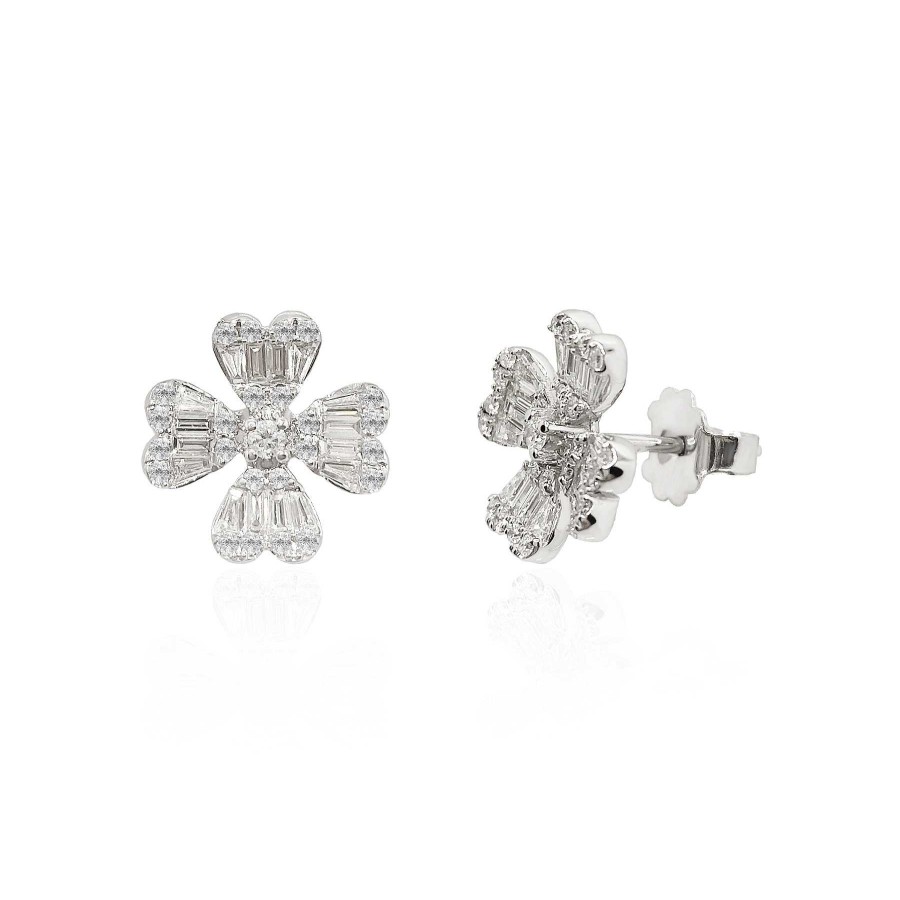 Joyas Nicols | Pendientes De Diamantes Trebol