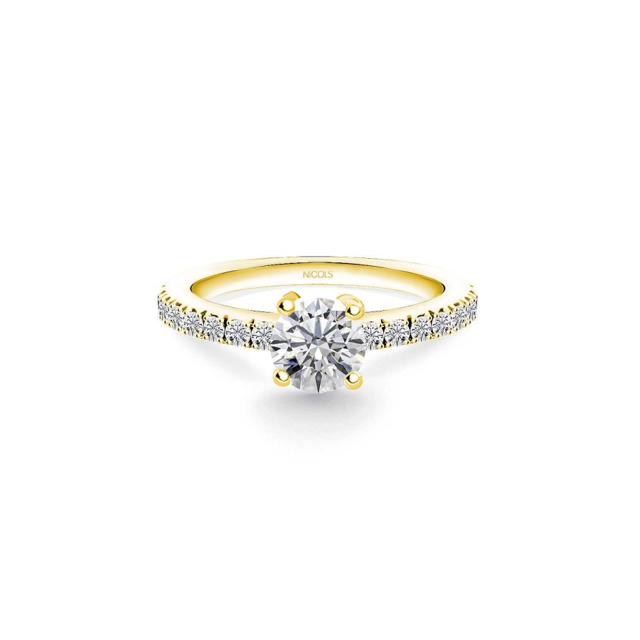 Joyas Nicols Anillos De Compromiso Solitario | Anillo Compromiso Dafne Oro Amarillo (18Kt) Con Diamante 0.30-1.00Ct