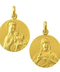 Joyas Nicols Medallas Y Cruces | Escapulario Virgen Del Carmen Y Sagrado Coraz N 18Kt