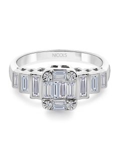 Joyas Nicols Anillos Compromiso Aniversario | Anillo Diamantes Minerva 0.69 Oro Blanco