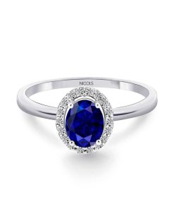 Joyas Nicols Anillos Compromiso Aniversario | Anillo Zafiro Dalia Sunset 0.70Ct