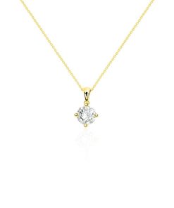 Joyas Nicols Colgantes | Collar Diamante Jackie Twisted 0.55-1.00Ct Solitario Oro Amarillo