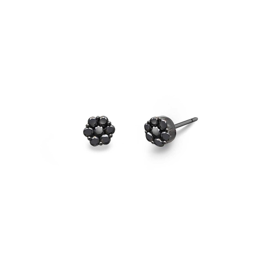 Joyas Nicols Pendientes De Hombre | Pendientes Diamantes Camelia 1.15 Black Power