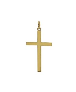 Joyas Nicols Medallas Y Cruces | Cruz Oro Lisa Maciza Palo L 20X13Mm