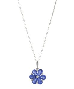 Joyas Nicols Colgantes | Colgante Oro Zafiros Flor