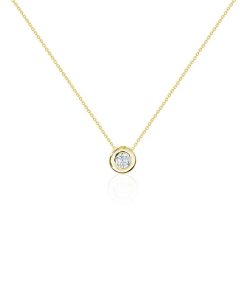 Joyas Nicols Colgantes | Collar Diamante Lady 0.10-0.50Ct Solitario Oro Amarillo