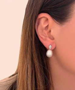 Joyas Nicols | Pendientes Diamantes Y Perlas Rombo