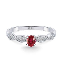 Joyas Nicols Anillos De Compromiso Rojo | Anillo Rubi Wave