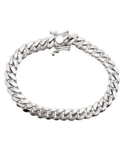 Joyas Nicols Colgantes | Pulsera Cubana 20Cm Plata De Ley Maciza 925 7Mm