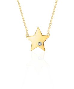 Joyas Nicols Colgantes | Collar Estrella Diamante Oro Amarillo Always