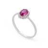 Joyas Nicols Anillos De Compromiso Rojo | Anillo Rub 0.50 Diamantes Candy