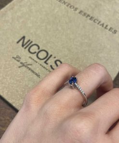 Joyas Nicols Anillos Compromiso Aniversario | Anillo Zafiro Azul Lola 1.20Ct